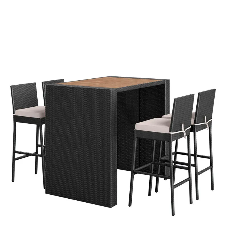 Rattan Lounge Set - Wicker Rattan Bar Table and Chair