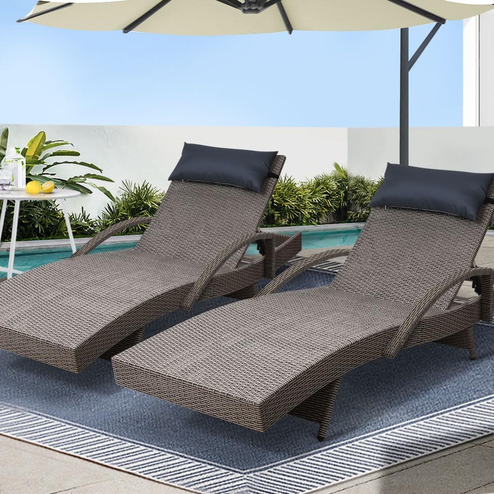 with 4 Adjustable Position Thi - đánh giá và giá Rattan Lounge Set