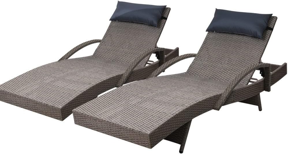 with 4 Adjustable Position Thi - đánh giá và giá Rattan Lounge Set
