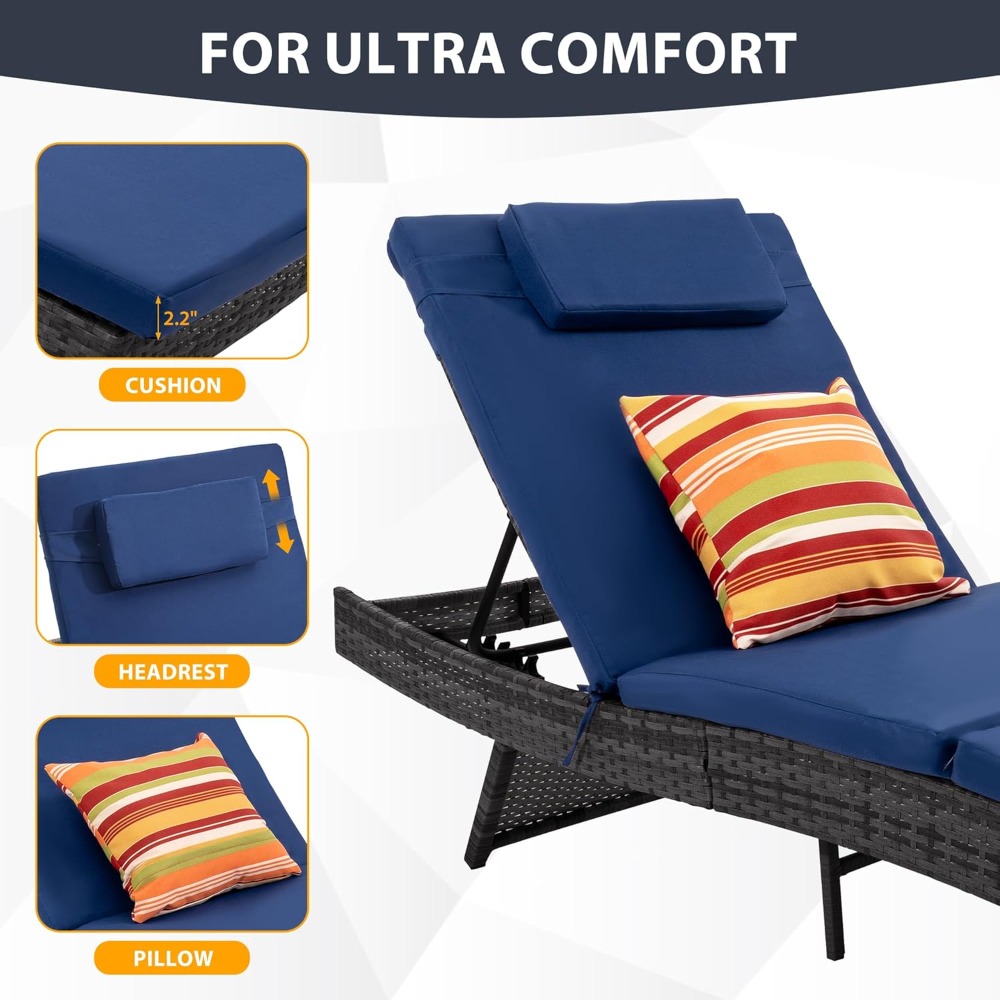 Chaise Lounge Set of 2, Rattan - đánh giá và giá Rattan Lounge Set