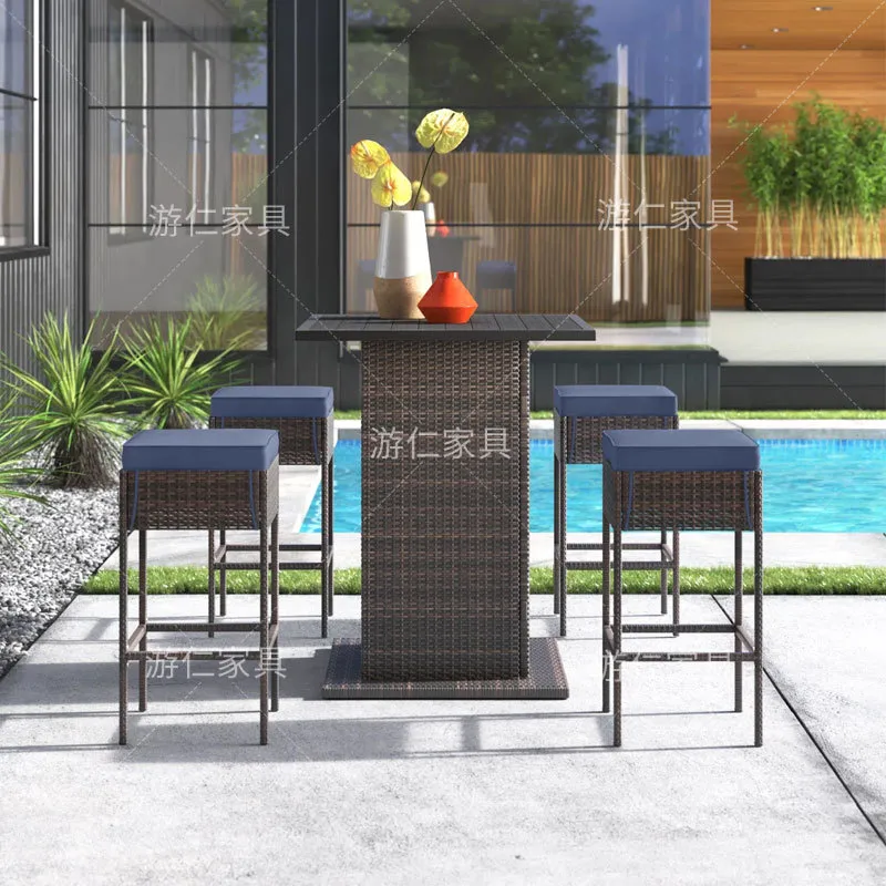 Wicker Rattan Bar Table and Ch - đánh giá và giá Rattan Lounge Set