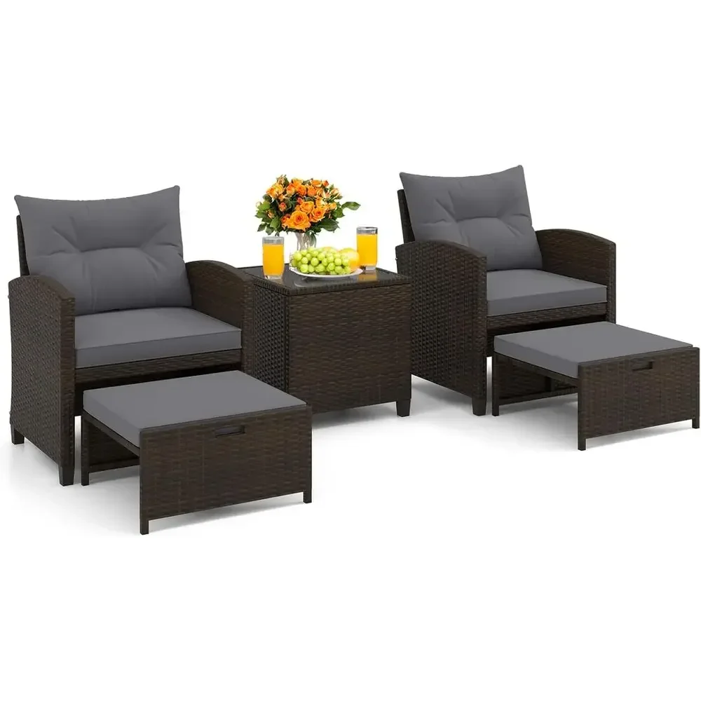 5-Piece Patio Furniture Set wi - đánh giá và giá Rattan Lounge Set