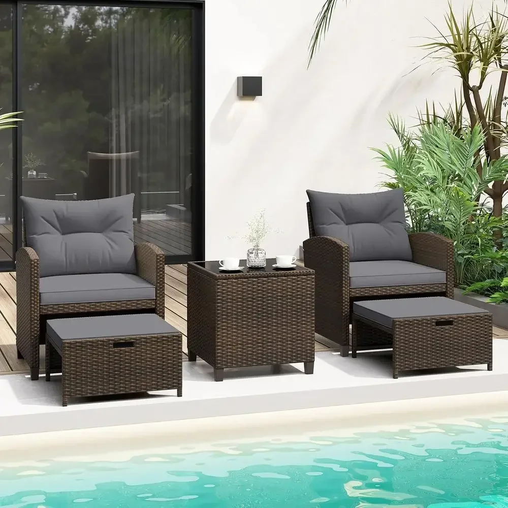 5-Piece Patio Furniture Set wi - đánh giá và giá Rattan Lounge Set
