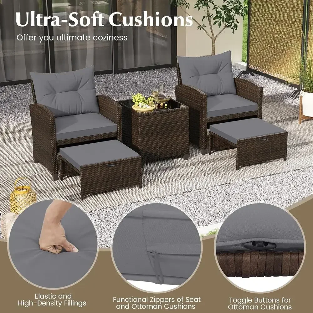 5-Piece Patio Furniture Set wi - đánh giá và giá Rattan Lounge Set