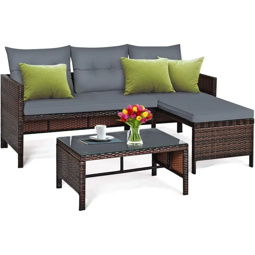 Wicker Patio urniture Set Couc - đánh giá và giá Rattan Lounge Set