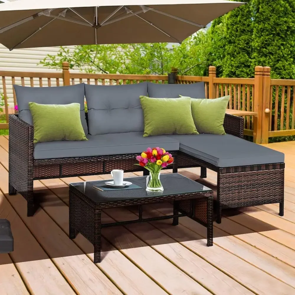 Wicker Patio urniture Set Couc - đánh giá và giá Rattan Lounge Set