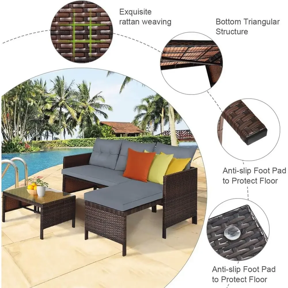 Wicker Patio urniture Set Couc - đánh giá và giá Rattan Lounge Set