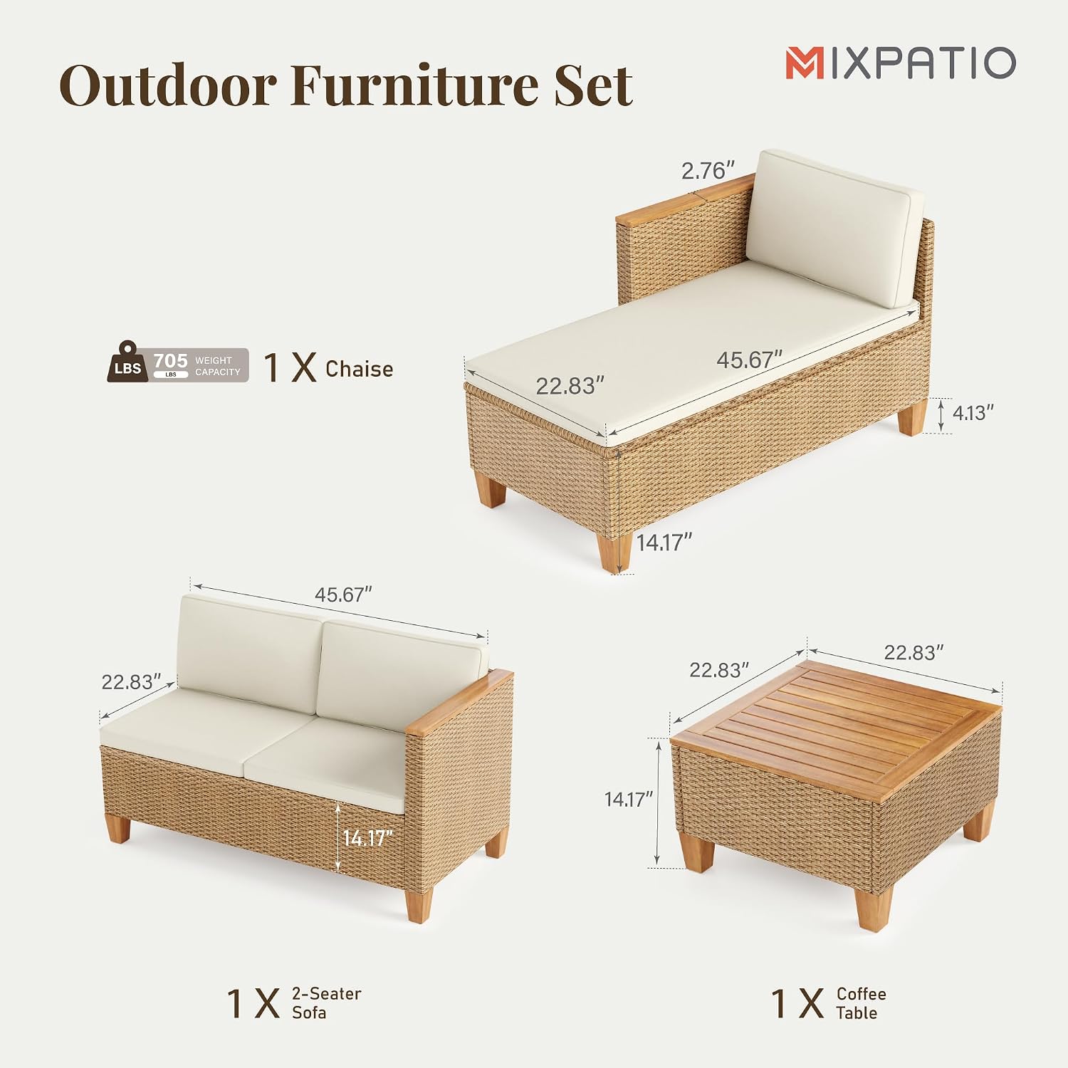 3-Piece Wicker Patio Chaise Lo - đánh giá và giá Rattan Lounge Set